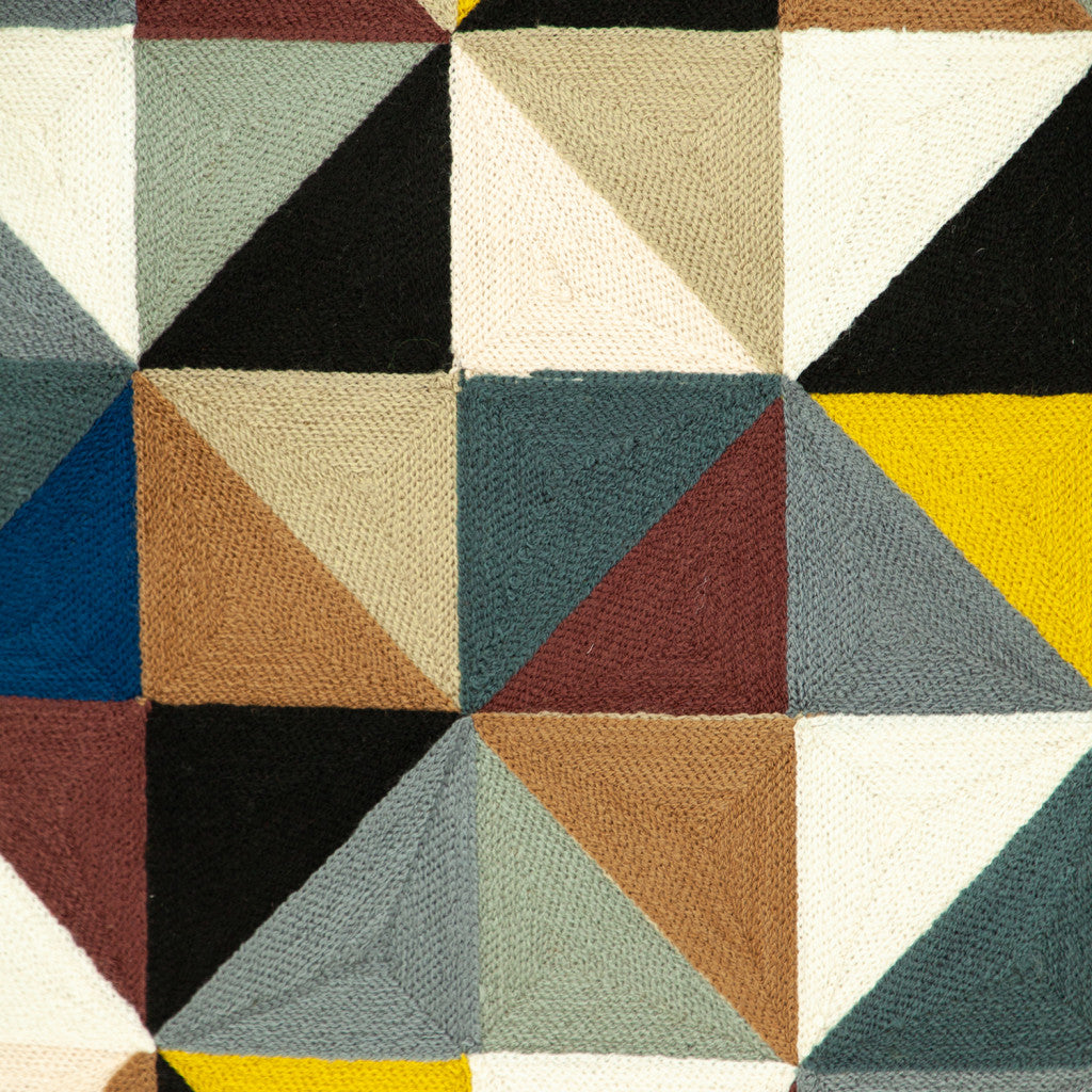 20" Black and Yellow Cotton Throw Pillow-4