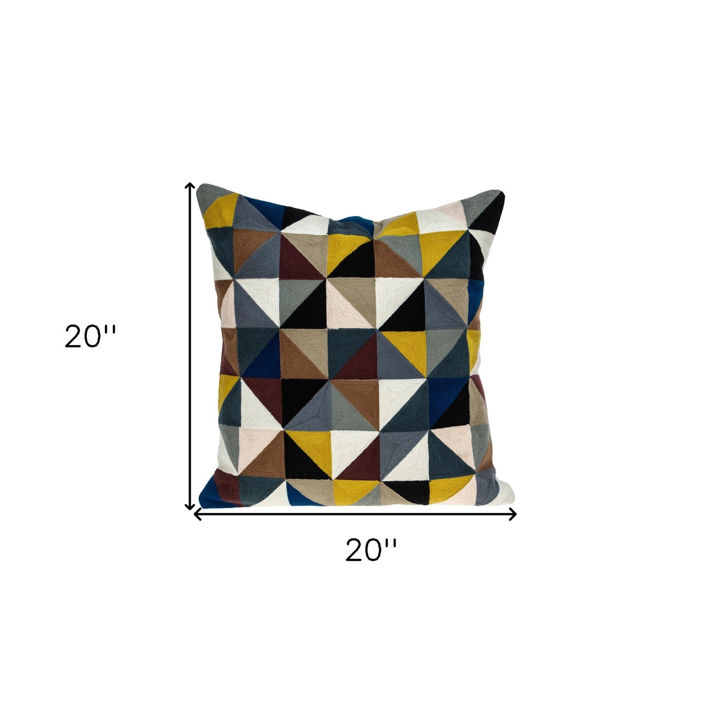 20" Black and Yellow Cotton Throw Pillow-5