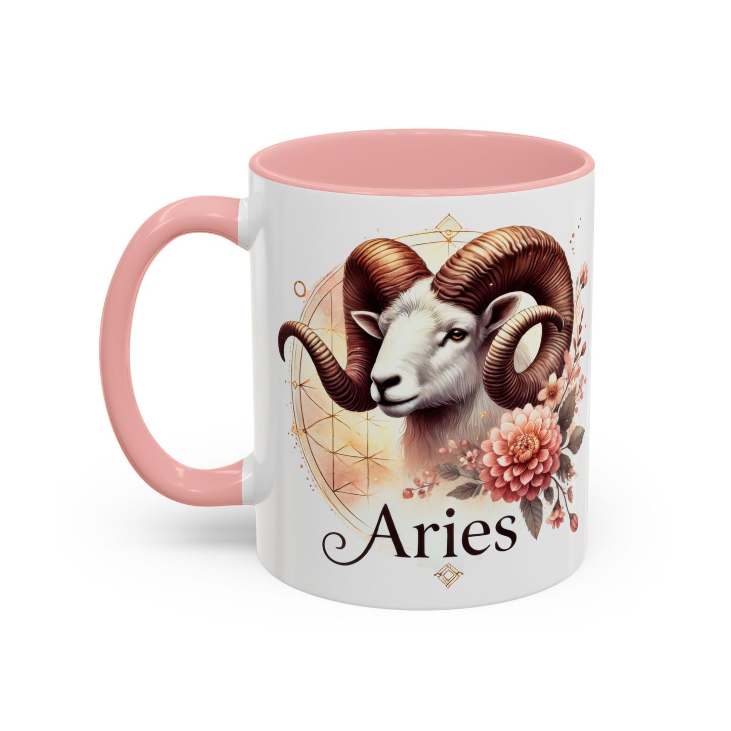 Aries Zodiac Coffee Mug - Astrological Floral Design - Perfect Gift for Astrology Lovers