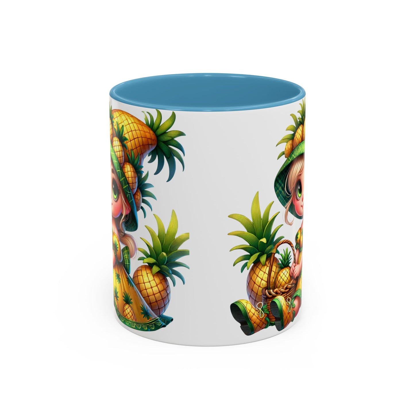 Pineapple Paradise Accent Coffee Mug - Cute Tropical Design, 11oz & 15oz