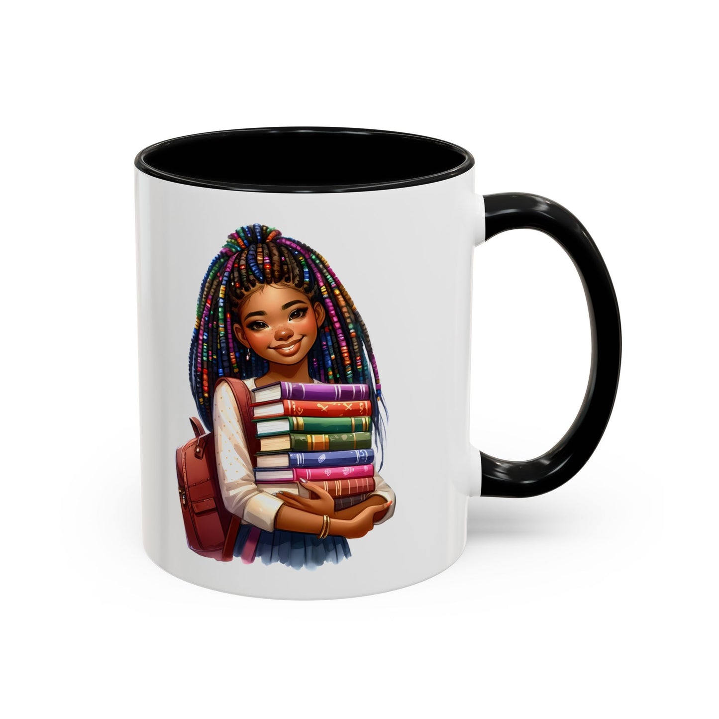 Empowering Accent Coffee Mug - Motivational Gift for Students, Back to School, Afrocentric Mug, Inspirational Drinkware, Colorful Coffee Cup
