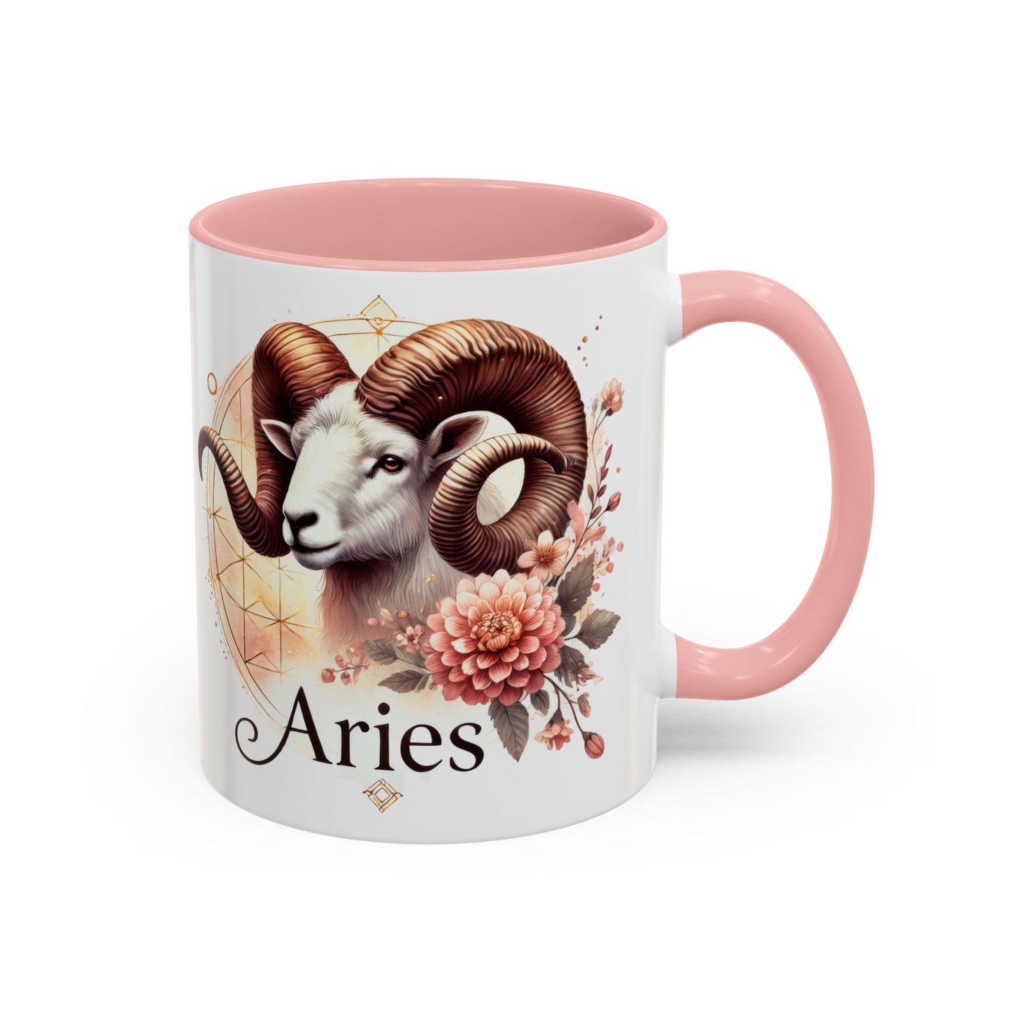 Aries Zodiac Coffee Mug - Astrological Floral Design - Perfect Gift for Astrology Lovers