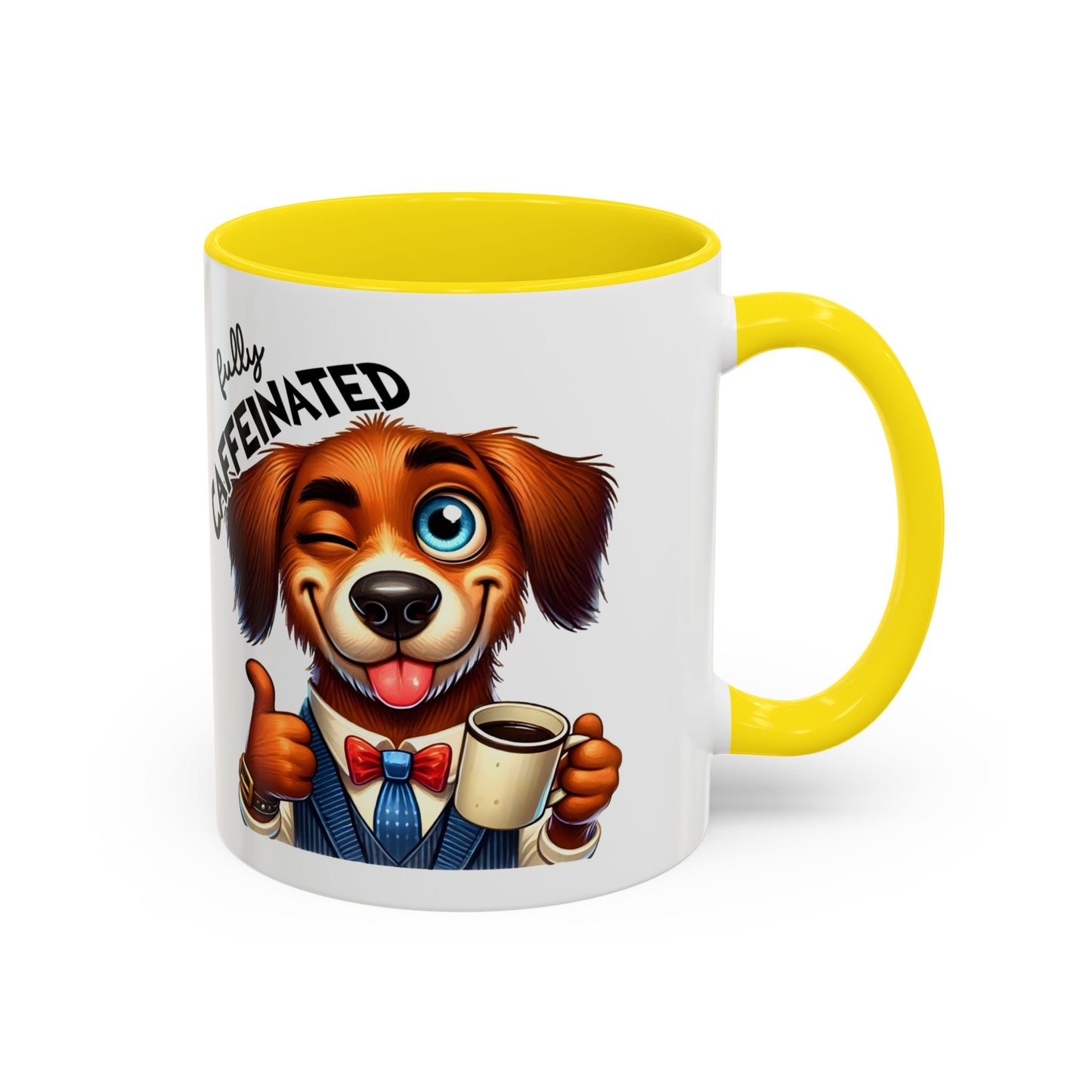 Caffeinated Dog Mug, Funny Pet Lover Coffee Cup, Gift for Dog Owners, Cute Animal Drinkware, Whimsical Home Decor
