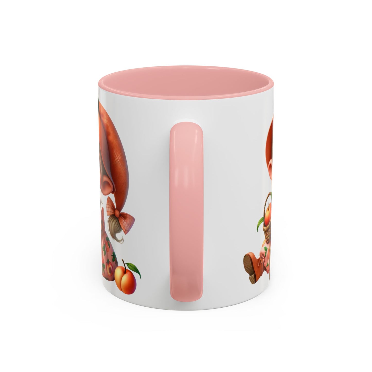 Cute Peach Character Accent Coffee Mug - 11 & 15oz