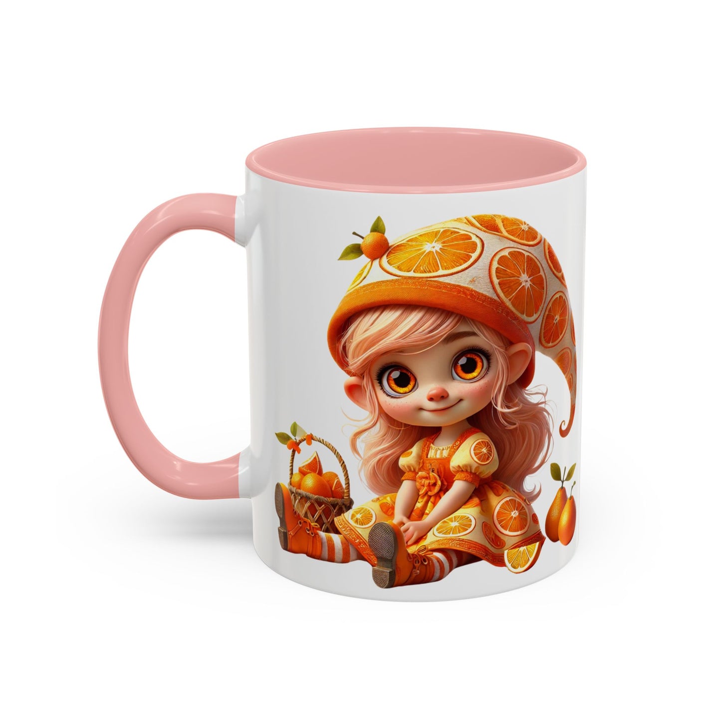 Whimsical Orange-Themed Coffee Mug, Cute Ceramic Cup for Fruit Lovers, Ideal Gift for Halloween, Birthdays, and Orange Enthusiasts