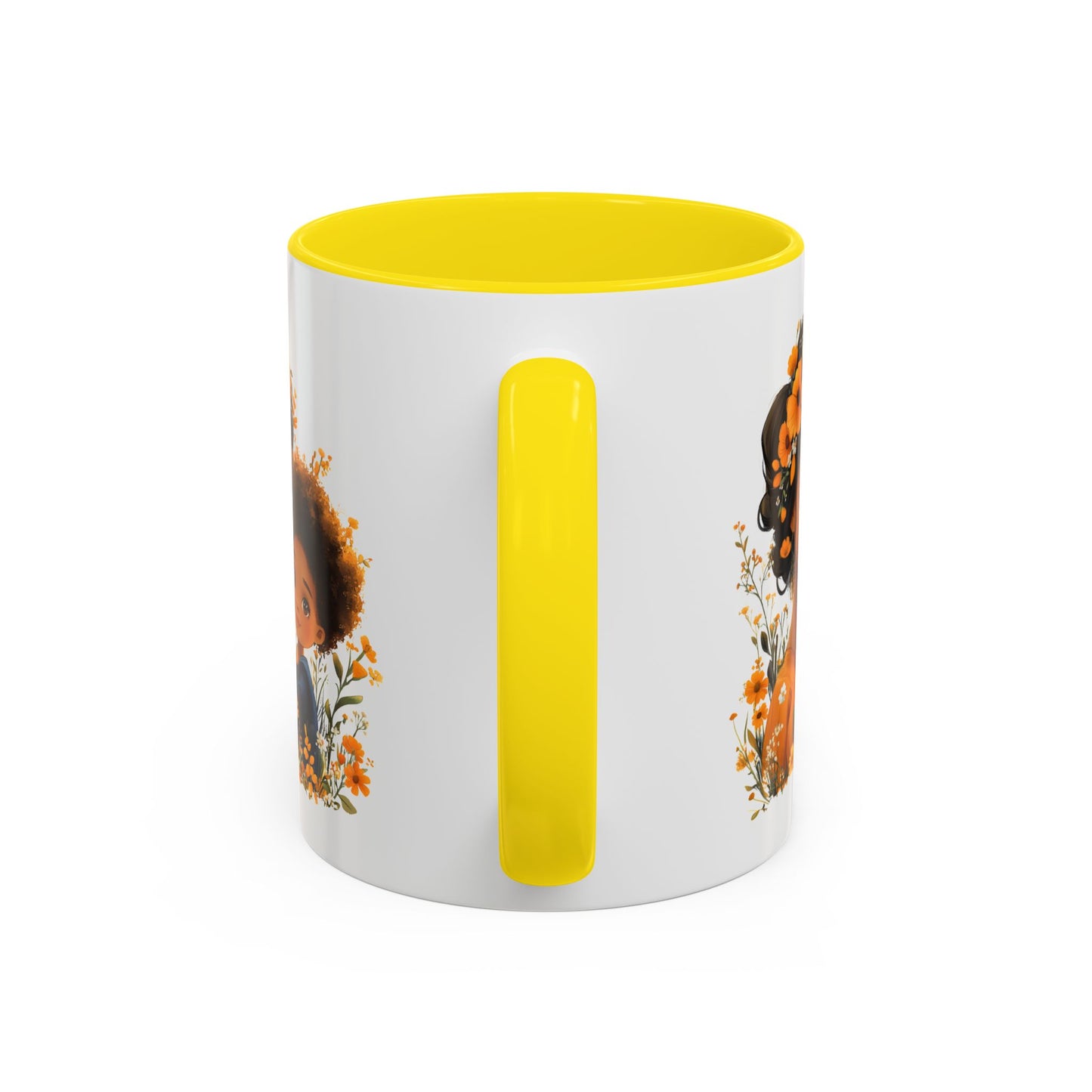 Floral Family Accent Coffee Mug - Mother's Day Gift, Cute Mug for Kids, Floral Design, Spring Decor, Family Bonding