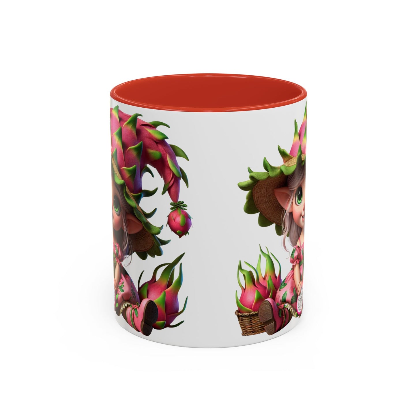 Whimsical Dragon Fruit Character Coffee Mug - Perfect for Plant Lovers & Fantasy Fans