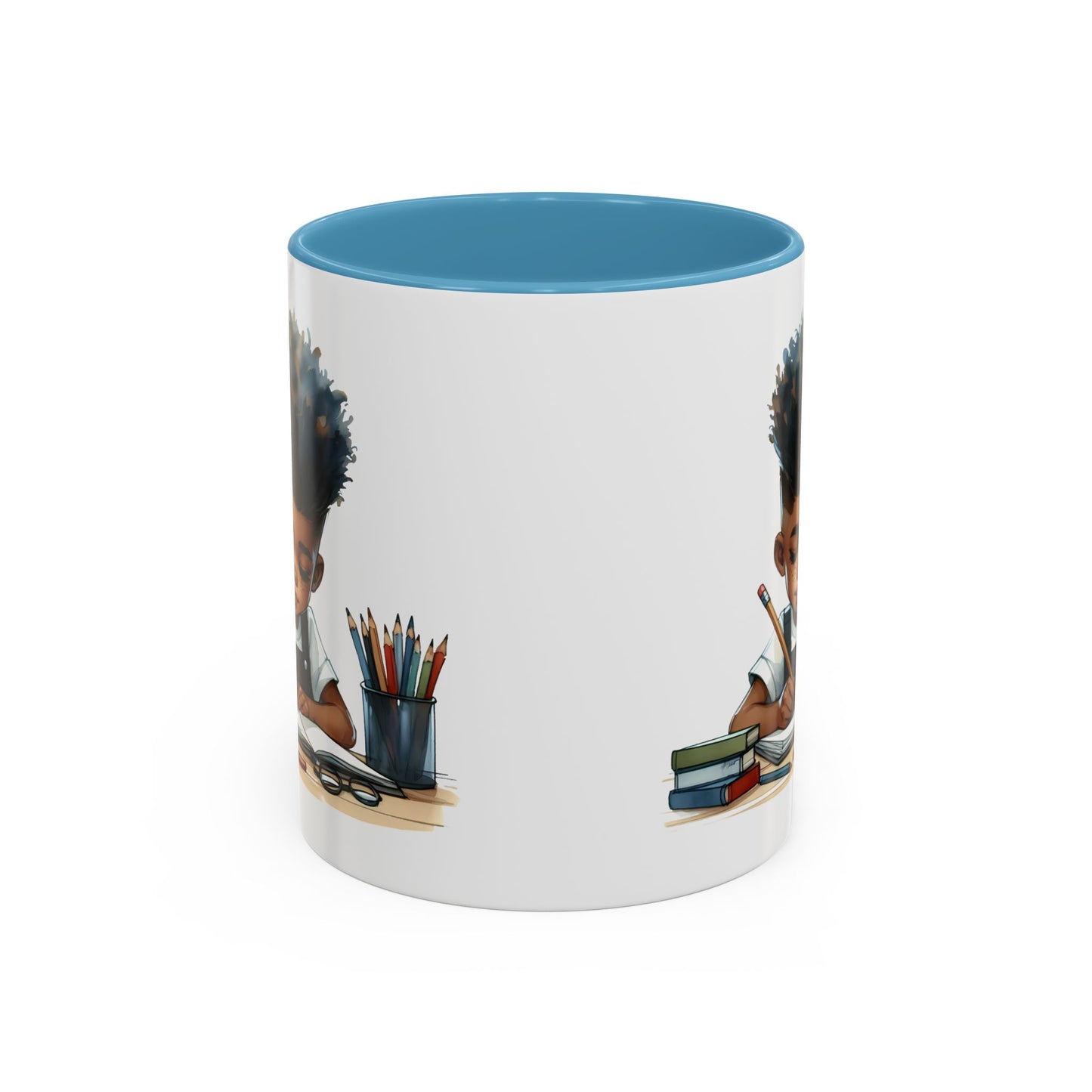 Creative Kids Coffee Mug, Black Accent Mug, Cute Student Gift, Kids Artwork Mug, Back-to-School Coffee Cup, Educational Gift Idea