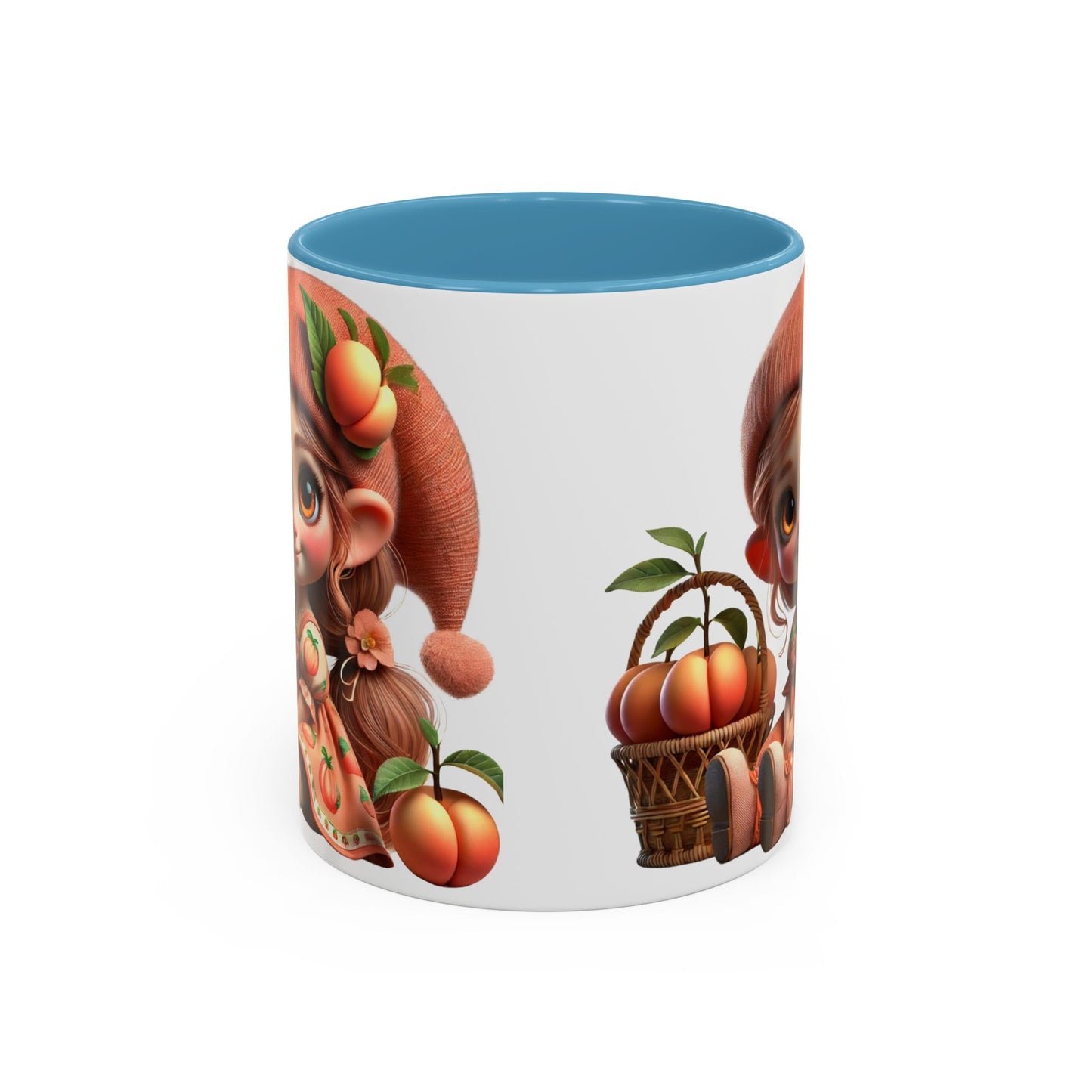 Cute Peach Character Accent Coffee Mug - Ideal for Cozy Mornings