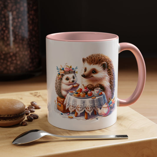 Adorable Hedgehog Accent Coffee Mug - Cute Animal Lover Gift, Nature Coffee Cup, Home & Kitchen Decor, Perfect for Friends & Family