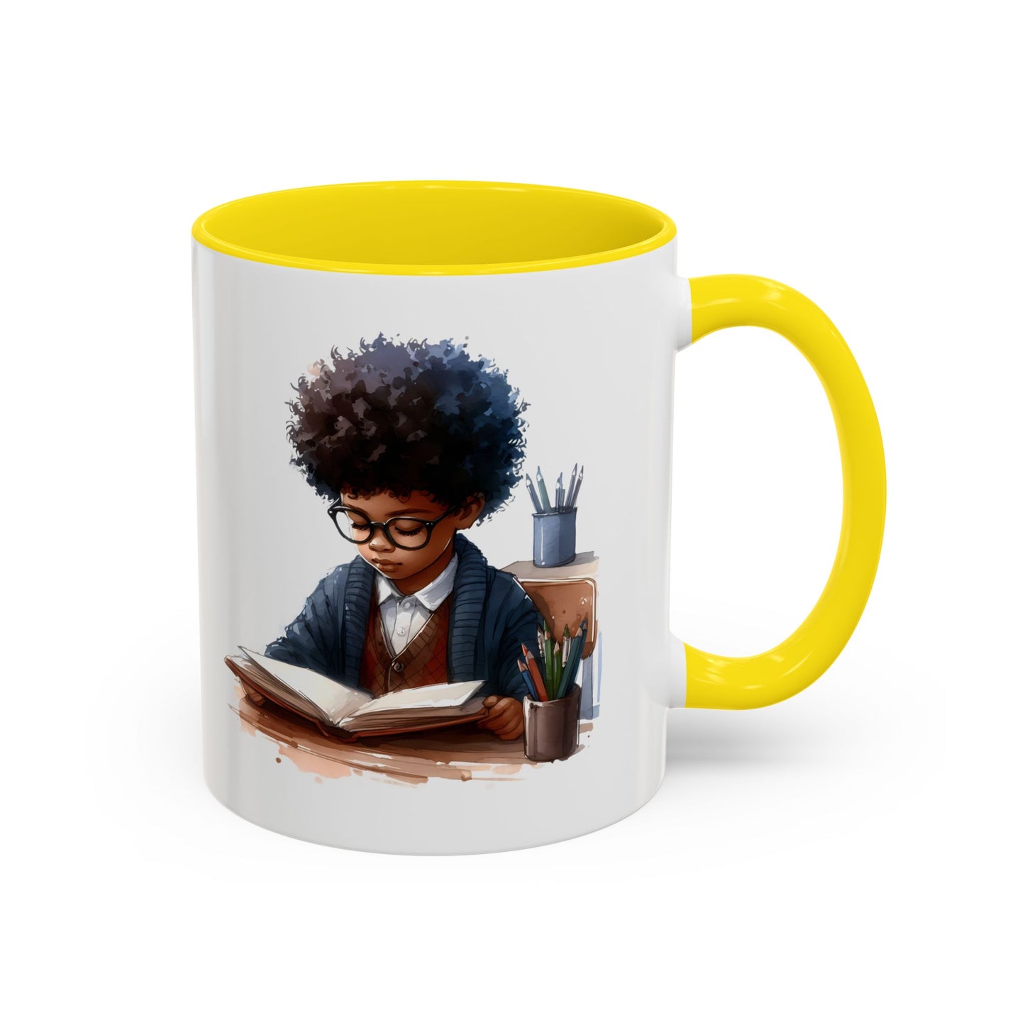 Studious Kid Accent Coffee Mug | Reading Gift for Book Lovers | Unique Office Decor | Fun Drinkware | Educational Present