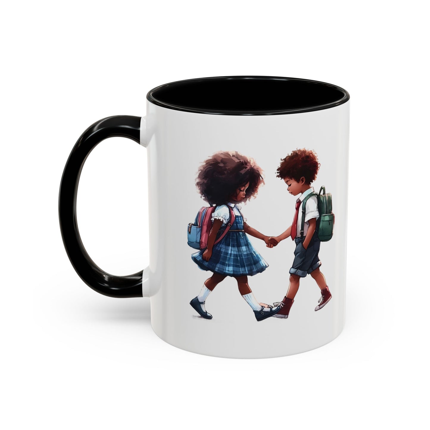 Heartwarming Kids Friendship Coffee Mug, Cute Kid Artwork Mug, Back to School Gift, Family Gift, Coffee Lover Gift