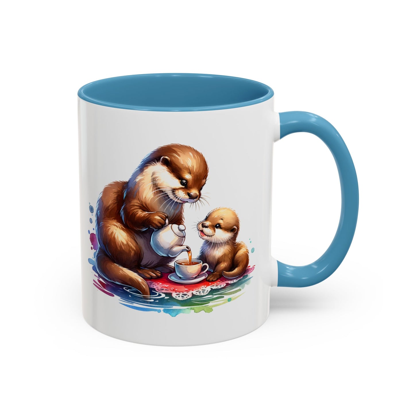 Cute Otter Family Coffee Mug | Animal Lover Gift, Holiday Mug, Tea Cup, Kid's Birthday, Home Decor