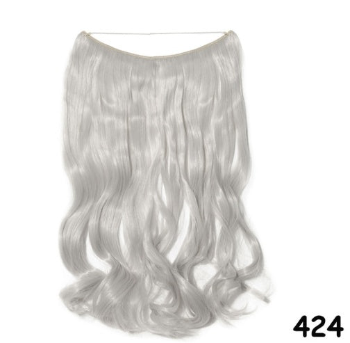 S-noilite 20 pouces Invisible Fil Pas de Clips dans les Cheveux Extensions Secrète Poisson Ligne Postiches Soyeux Droite Synthétique