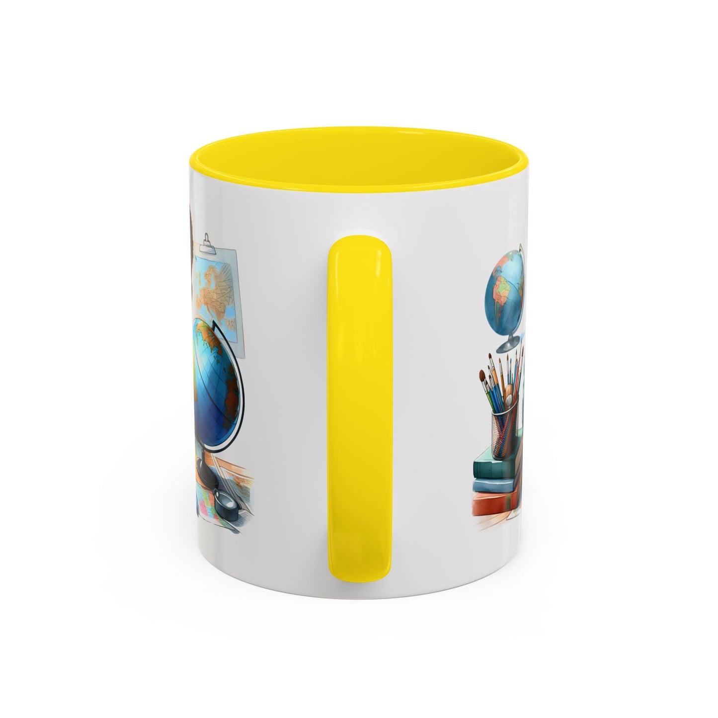 World Explorer Accent Coffee Mug - Perfect for Students, Travel Lovers, Teachers, Back to School, Gift for Kids