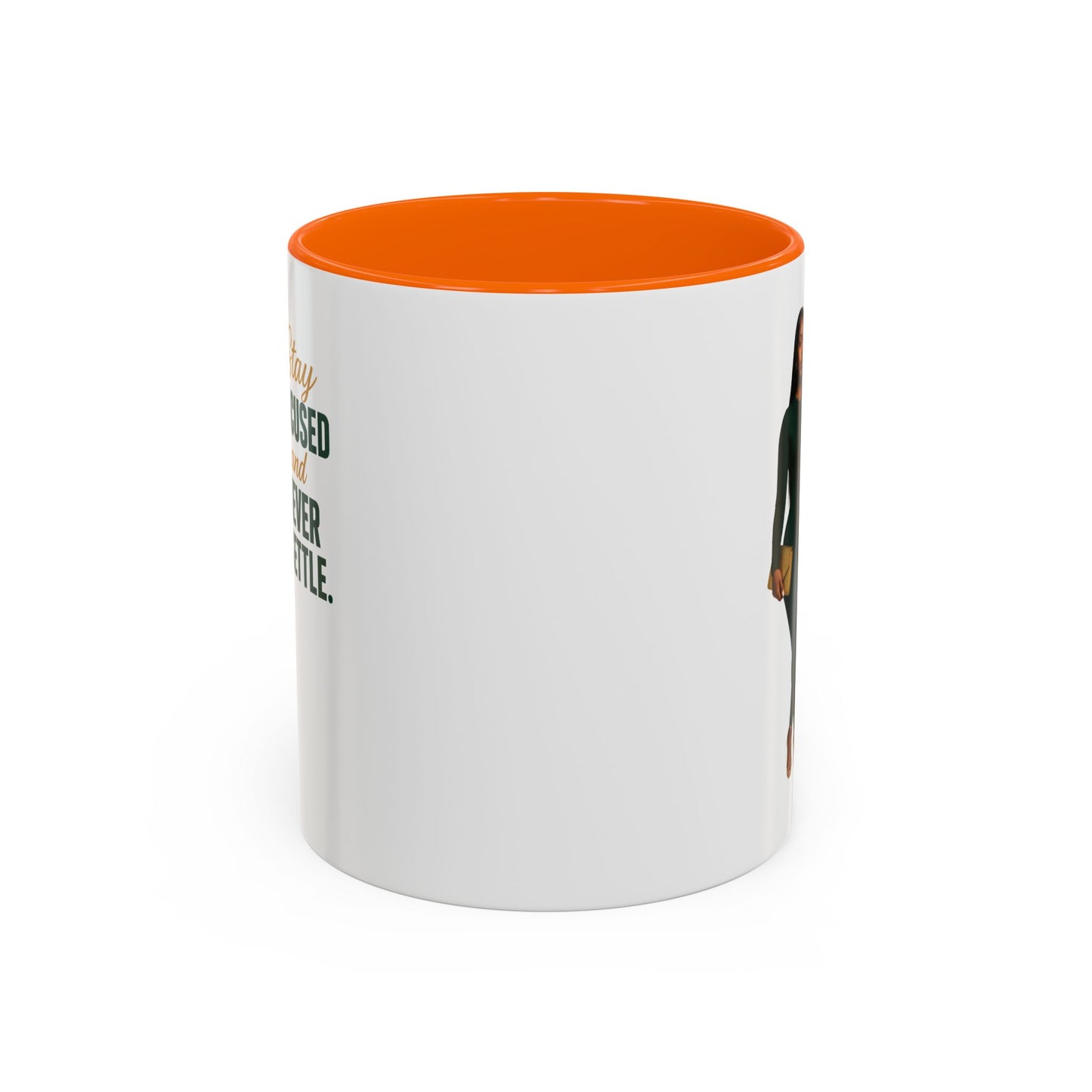 Motivational Accent Coffee Mug - Stay Focused and Never Settle | Inspirational Gift, Coffee Lover, Office Decor, Home Kitchen