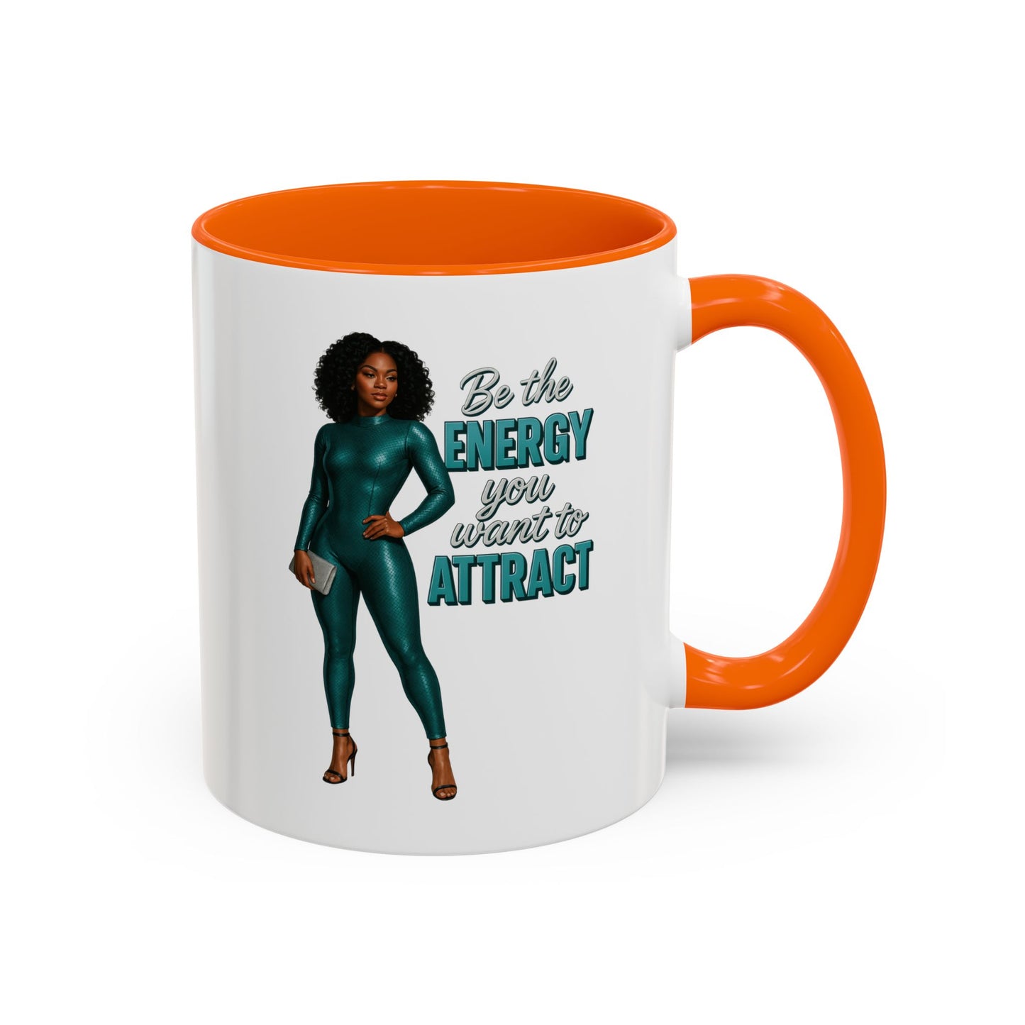 Empowering Accent Coffee Mug - Ideal Gift for Motivators, Inspirational Decor, Self-Care Mug, Energy Attraction Mug