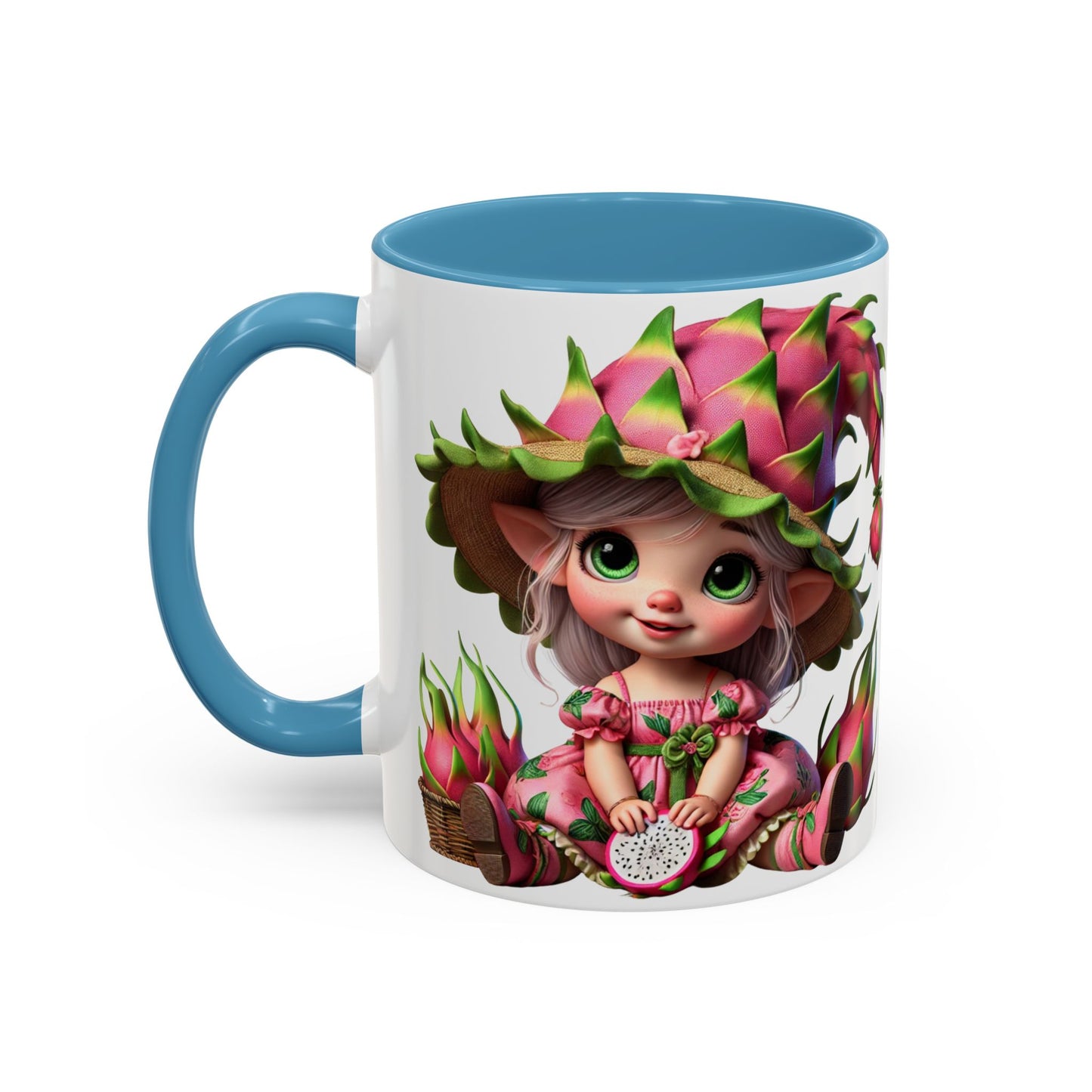 Whimsical Dragon Fruit Character Coffee Mug - Perfect for Plant Lovers & Fantasy Fans