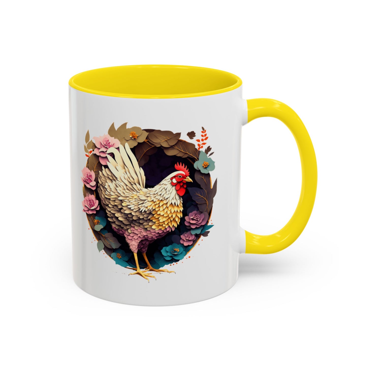 Charming Floral Chicken Coffee Mug - Perfect for Farmhouse Decor, Gift for Chicken Lovers, Tea, Hot Drinks, Home & Kitchen