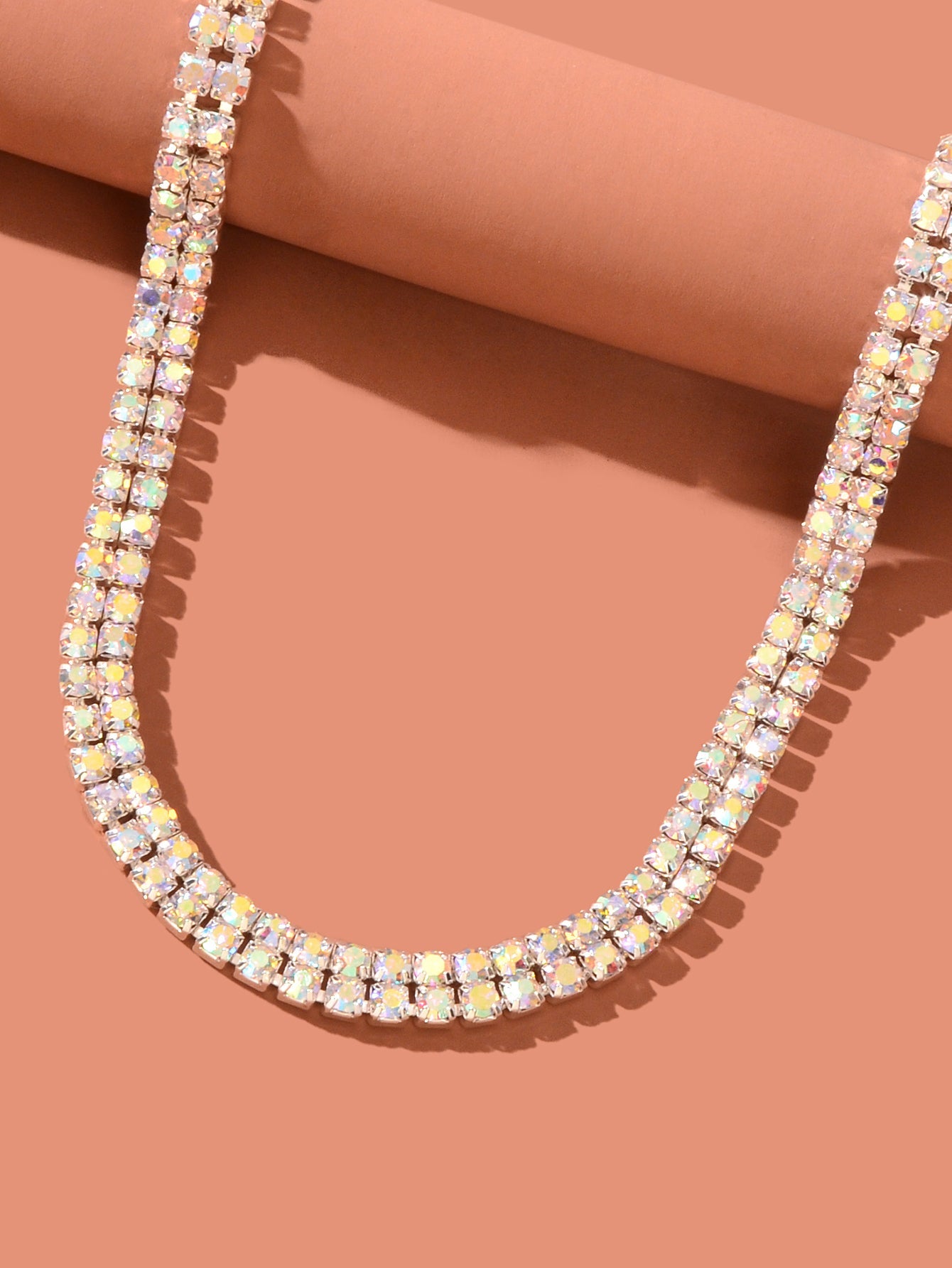 Luxury Sparkling Zircon Short Choker Collar Necklace Wedding Engagement Jewelry-2