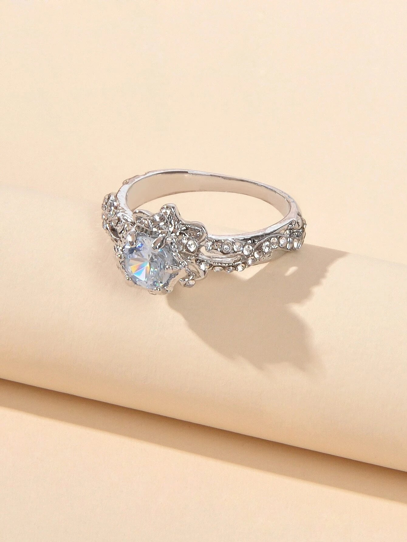 AU Local Luxury Jewelry Shiny Rhinestone Eternity Ring Wedding Party Accessories-2