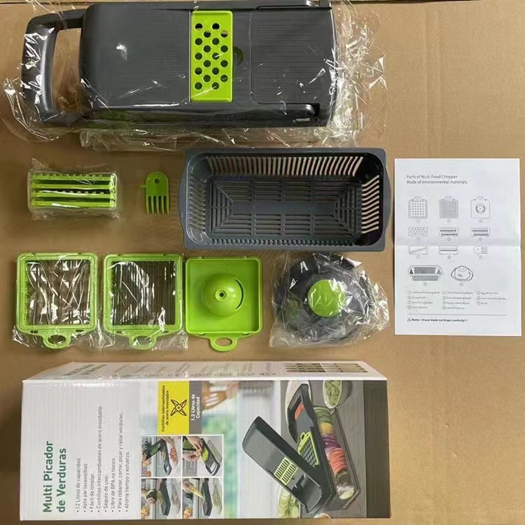 12 dans 1 Manuel Hachoir à Légumes Cuisine Gadgets Hachoir Oignon Cutter Légumes Trancheuse