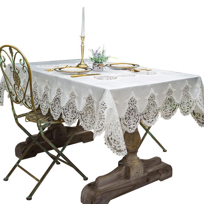 Pastoral Lace Embroidered Luxury European Tablecloth