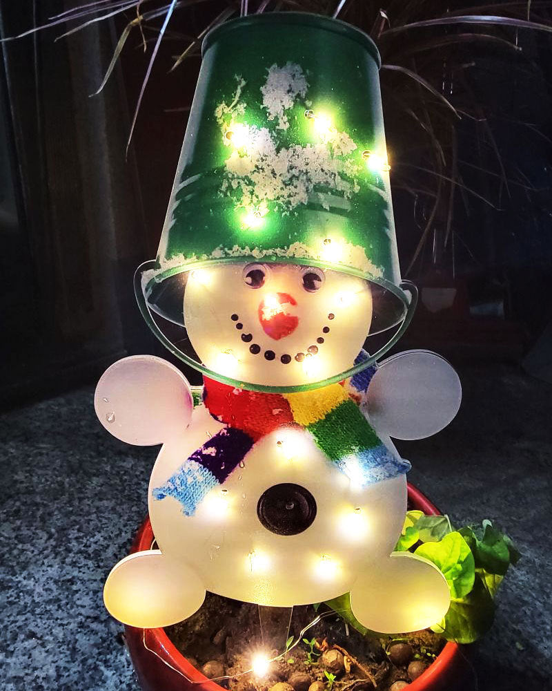 Christmas Scene Decoration With LED Lights Christmas Snowman Ornaments