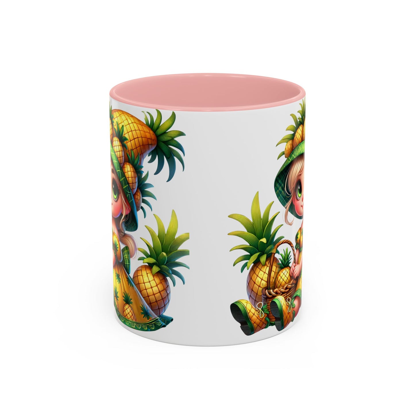 Pineapple Paradise Accent Coffee Mug - Cute Tropical Design, 11oz & 15oz