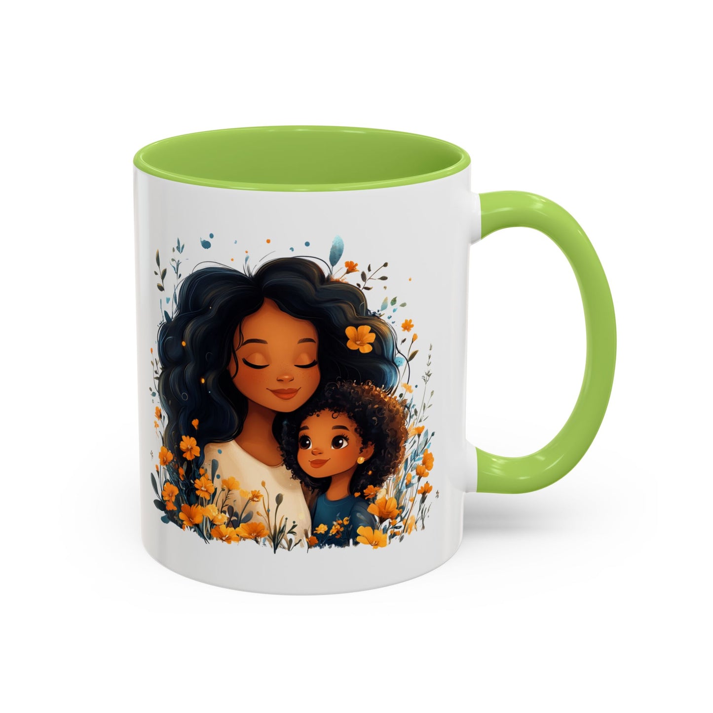 Floral Mom and Daughter Coffee Mug, Mother's Day Gift, Family Bonding, Tea Cup, Inspirational Mug, Cozy Drinkware