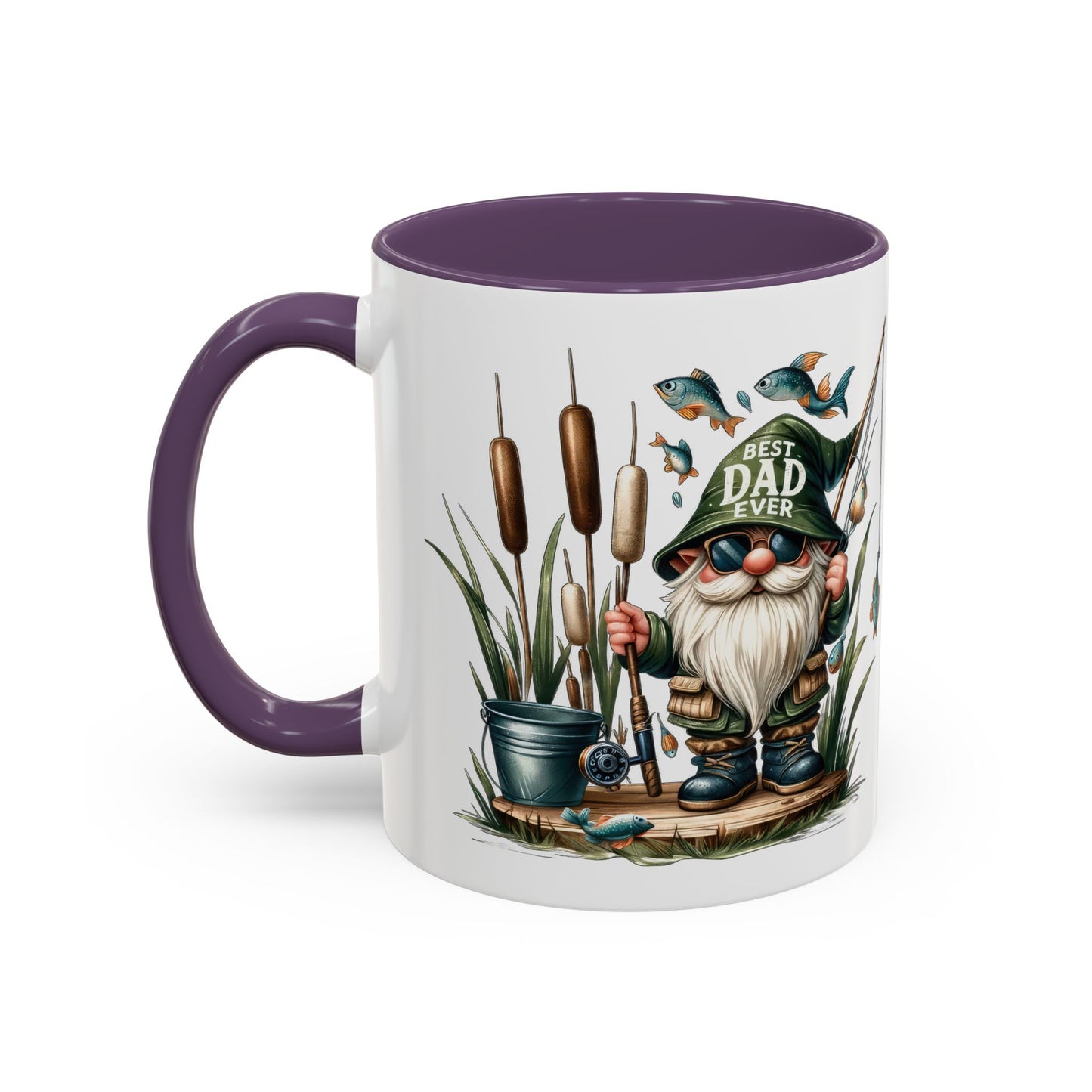 Fishing Gnome Coffee Mug, Best Dad Ever, Father's Day Gift, Dad's Mug, Gnome Decor, Outdoor Lover's Cup