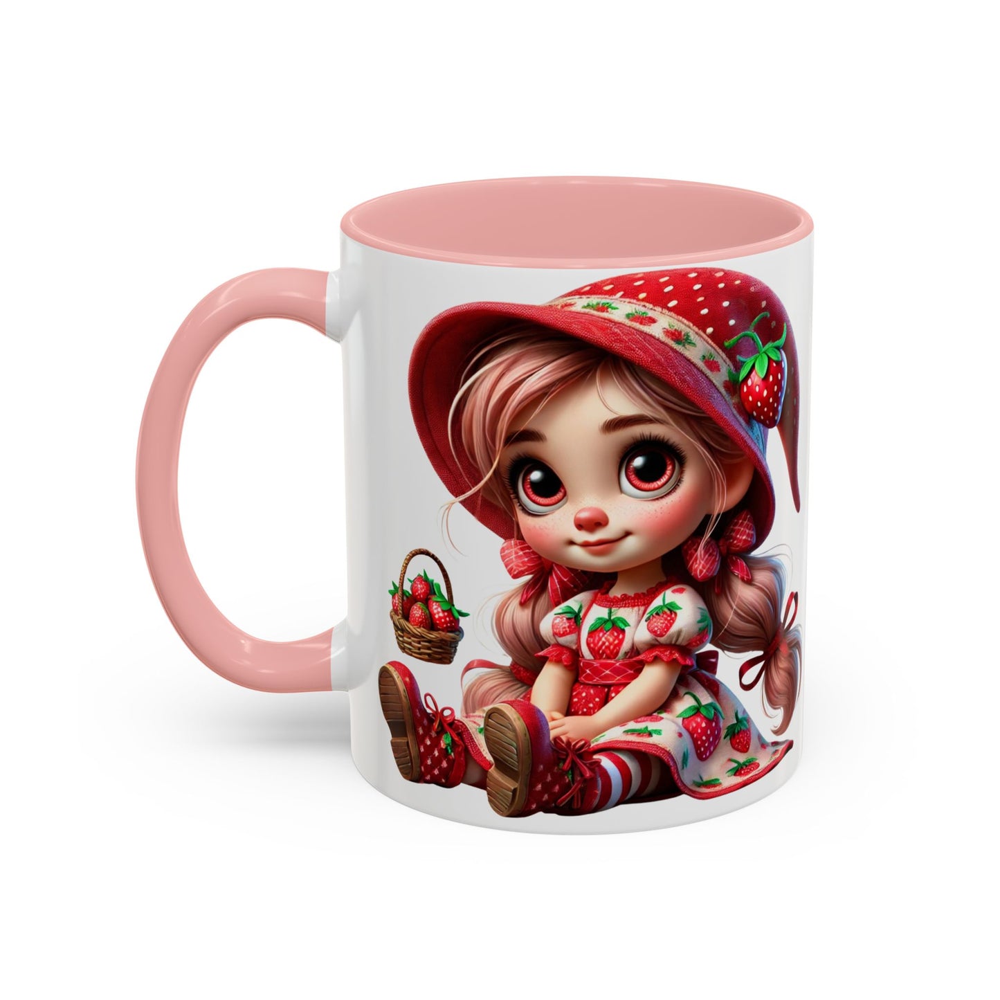 Cute Strawberry Girl Coffee Mug - 11 & 15 oz Accent Mugs for Tea Lovers