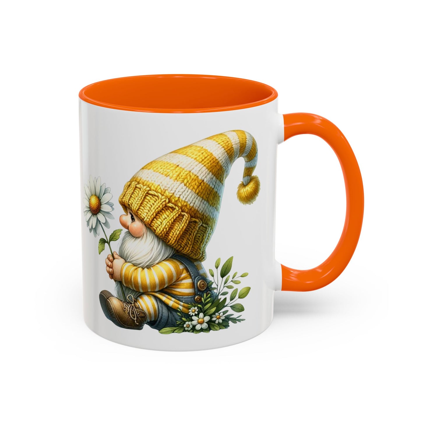 Whimsical Gnome Coffee Mug, Cute Gnome Cup for Garden Lovers, Spring Decor, Gift for Her, Coffee Lover's Mug, Unique Flower Mug