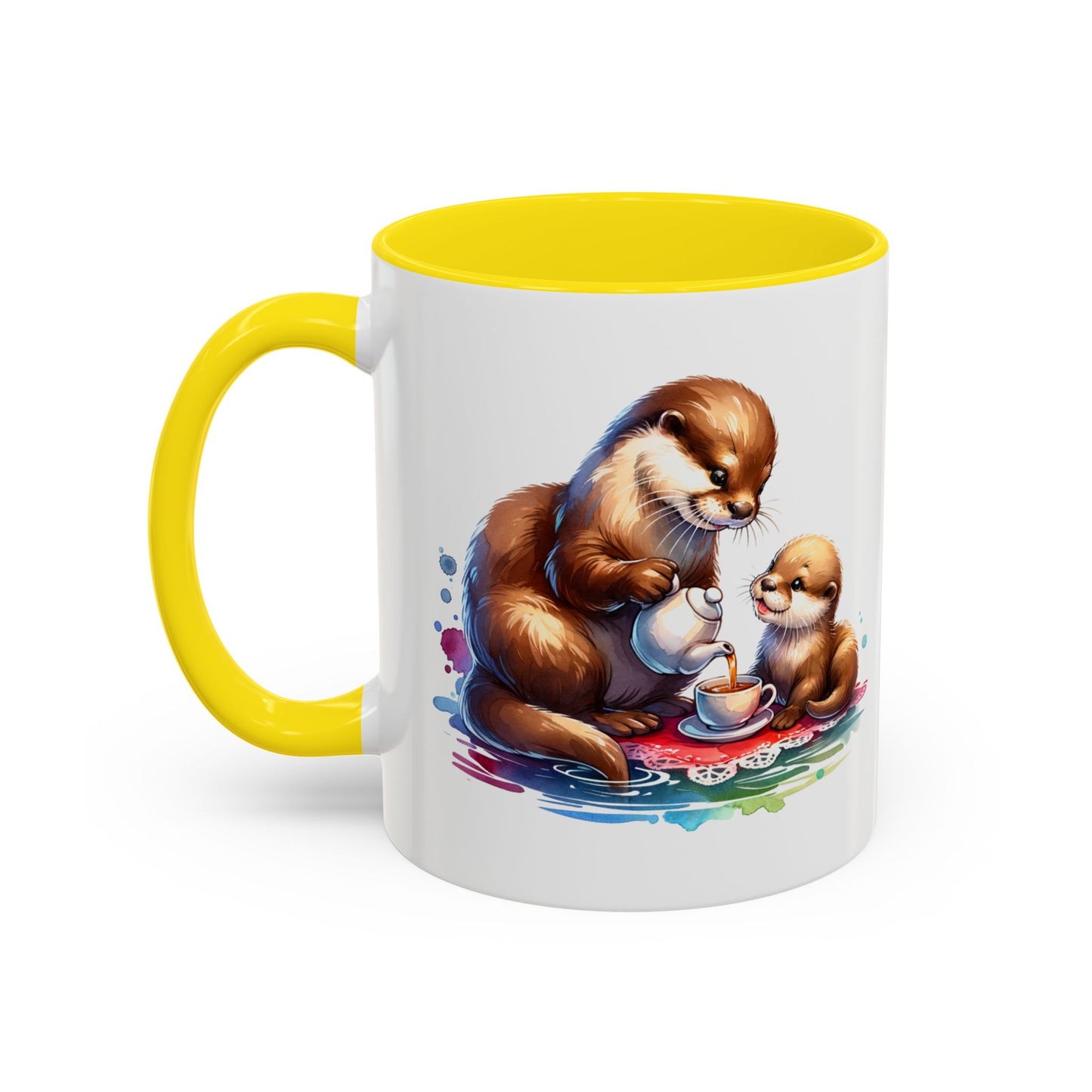 Cute Otter Family Coffee Mug | Animal Lover Gift, Holiday Mug, Tea Cup, Kid's Birthday, Home Decor