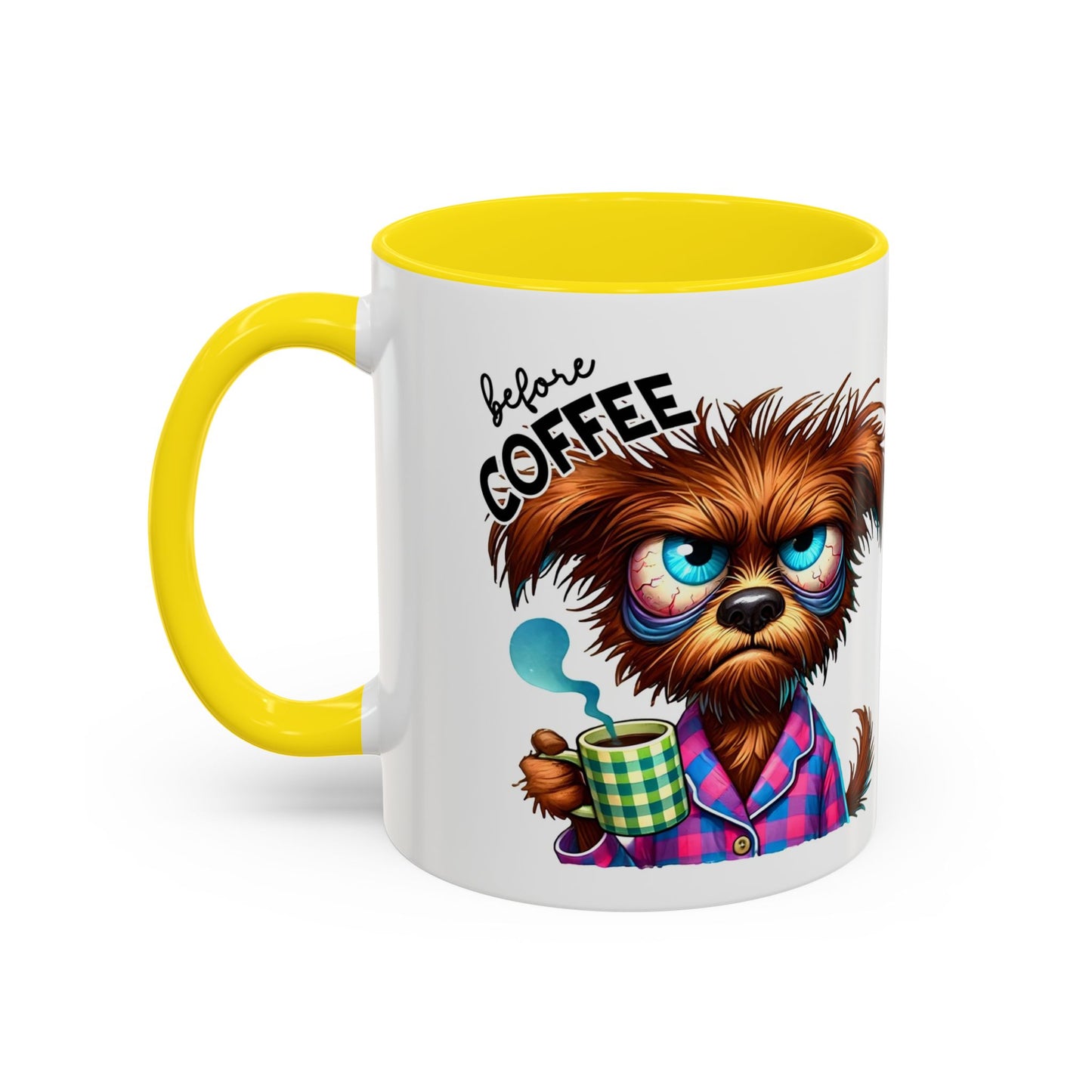 Caffeinated Dog Mug, Funny Pet Lover Coffee Cup, Gift for Dog Owners, Cute Animal Drinkware, Whimsical Home Decor