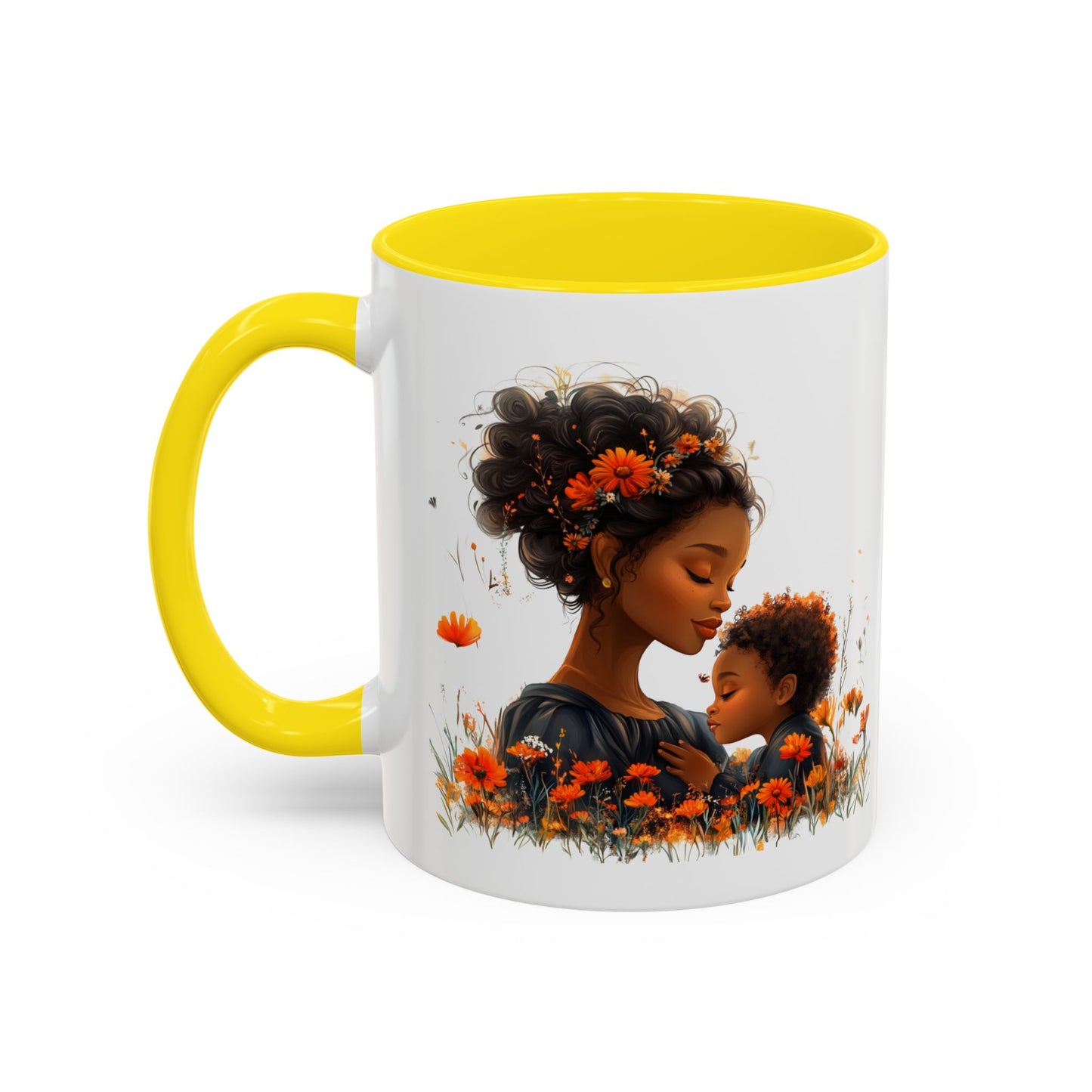 Floral Mom and Child Coffee Mug - Perfect Gift for Mother's Day, Family Moments, Tea Lover, Floral Decor, Kitchenware