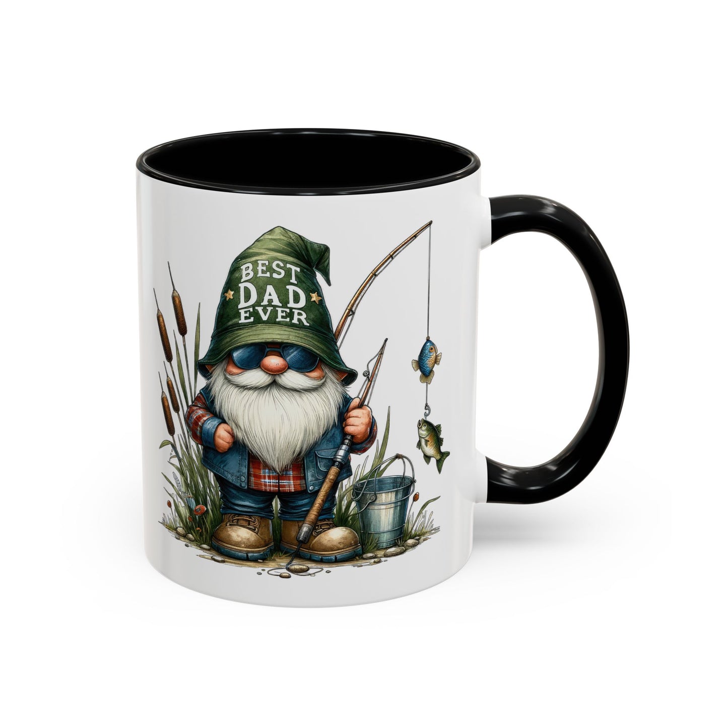 Fishing Gnome Mug – Best Dad Ever, Perfect Gift for Father's Day, Fisherman Coffee Cup, Unique Gifting for Dads, Fun Dad Mugs