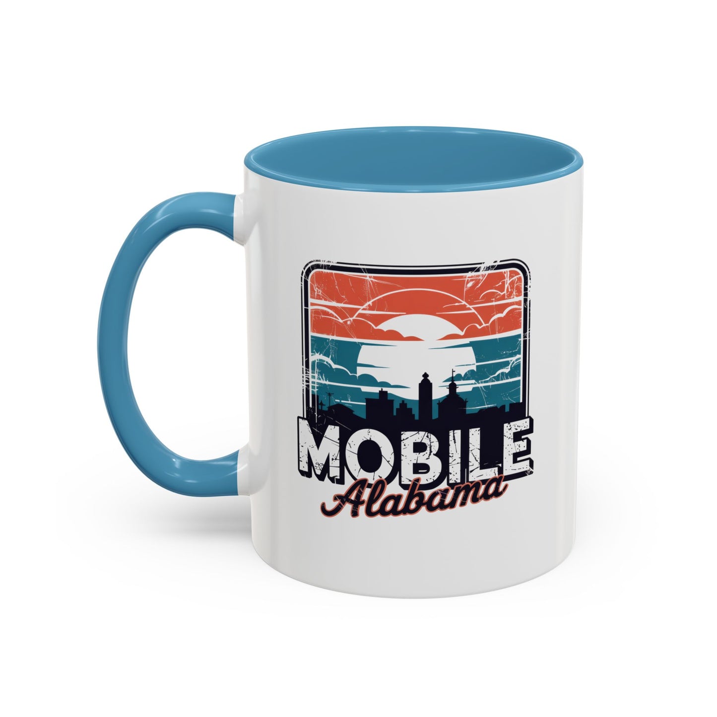 Mobile Alabama Sunset Accent Coffee Mug – Perfect Gift for Travelers, Coffee Lovers, Souvenir, Home Decor, Unique Mug