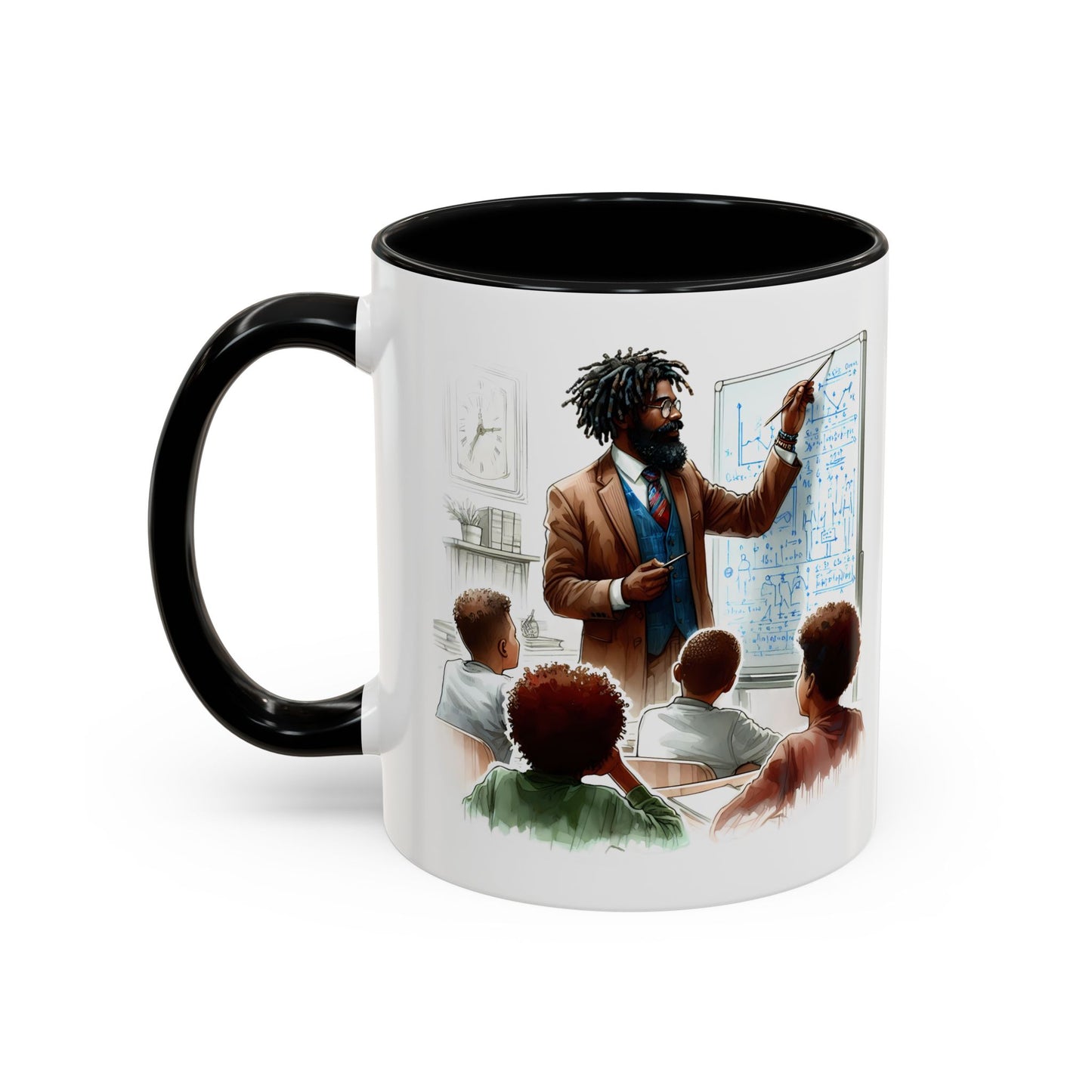 Inspirational Teacher Coffee Mug, Motivational Gift, Black Accent, Education Decor, Classroom Humor, Stylish Drinkware