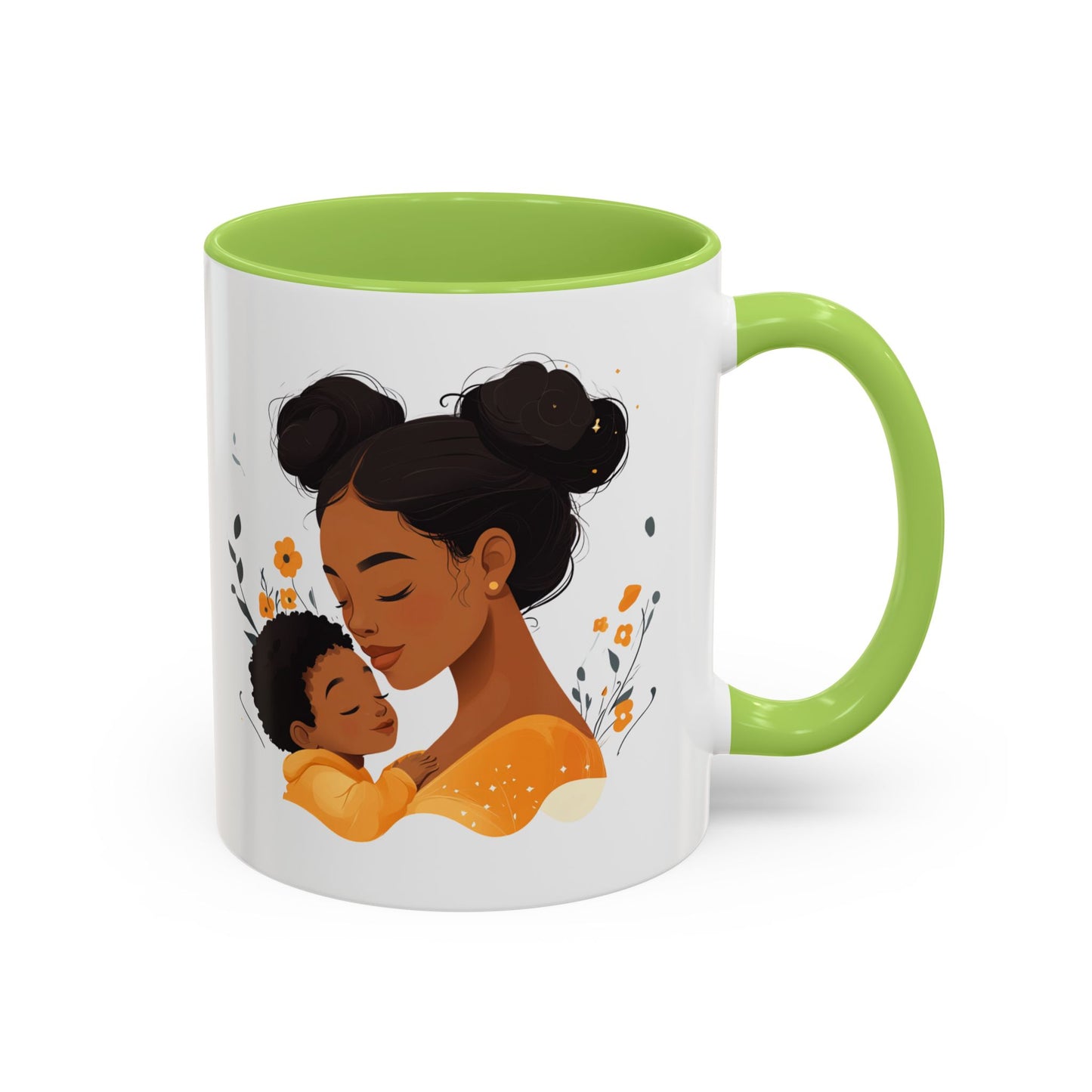 Mother and Child Accent Coffee Mug, Inspirational Drinkware, Gift for Mothers Day, Cute Family Mug, Cozy Coffee Cup, Loving Bond Mug