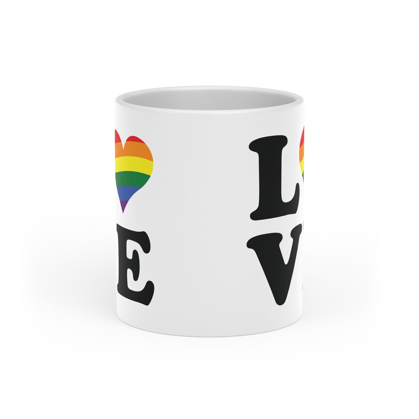 Rainbow Love Heart-Shaped Mug - Perfect for Pride and Everyday Coffee Enthusiasts