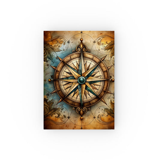 Compass Themed Hard Backed Journal, Travel Notebook, Writing Diary, Gifts for Explorers, Adventure Log