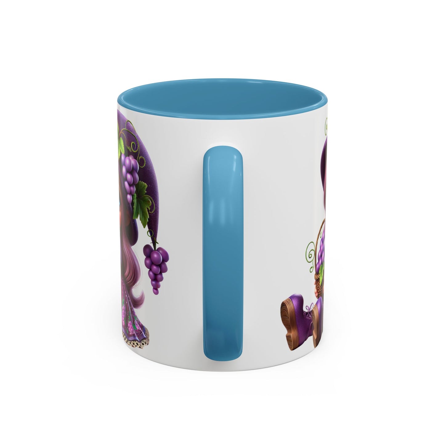 Whimsical Grape Girl Coffee Mug - Fun 11oz & 15oz Accent Mugs for Kids and Wine Lovers