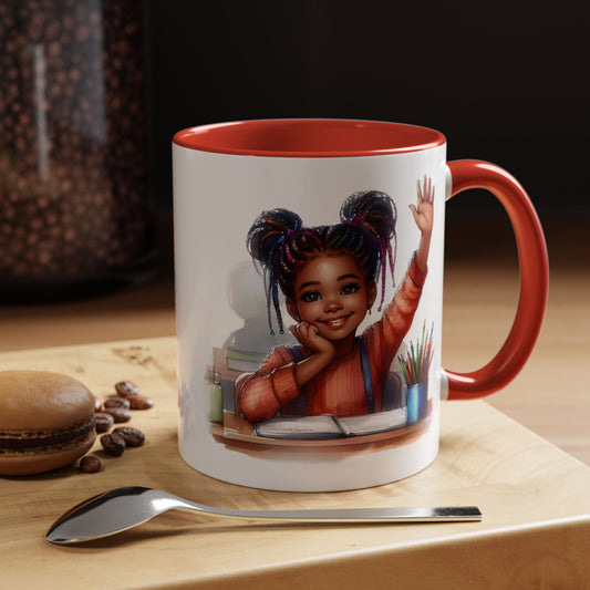 Cheerful Accent Coffee Mug for Kids - Fun Mug for Teachers, Study Break, Gift for Students, Classroom Decor, Colorful Kids Drinkware