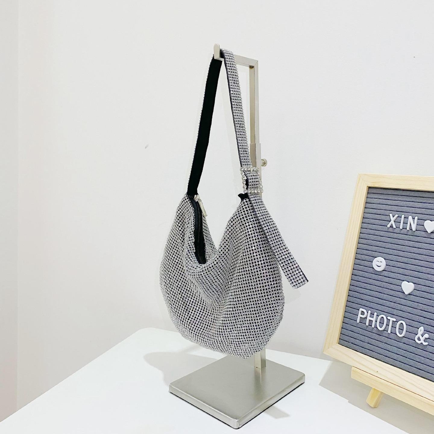 New Dinner Bag With Diamonds Hand Knotted Rhinestones