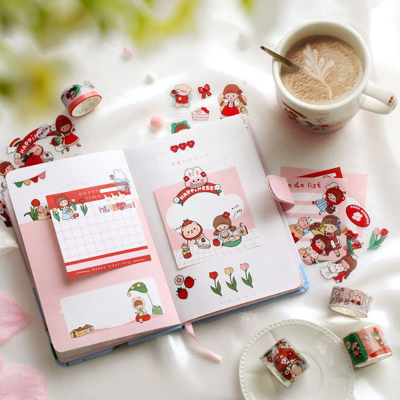 This Set Gift Box Cute Girl Heart Luxury Handbook Cartoon