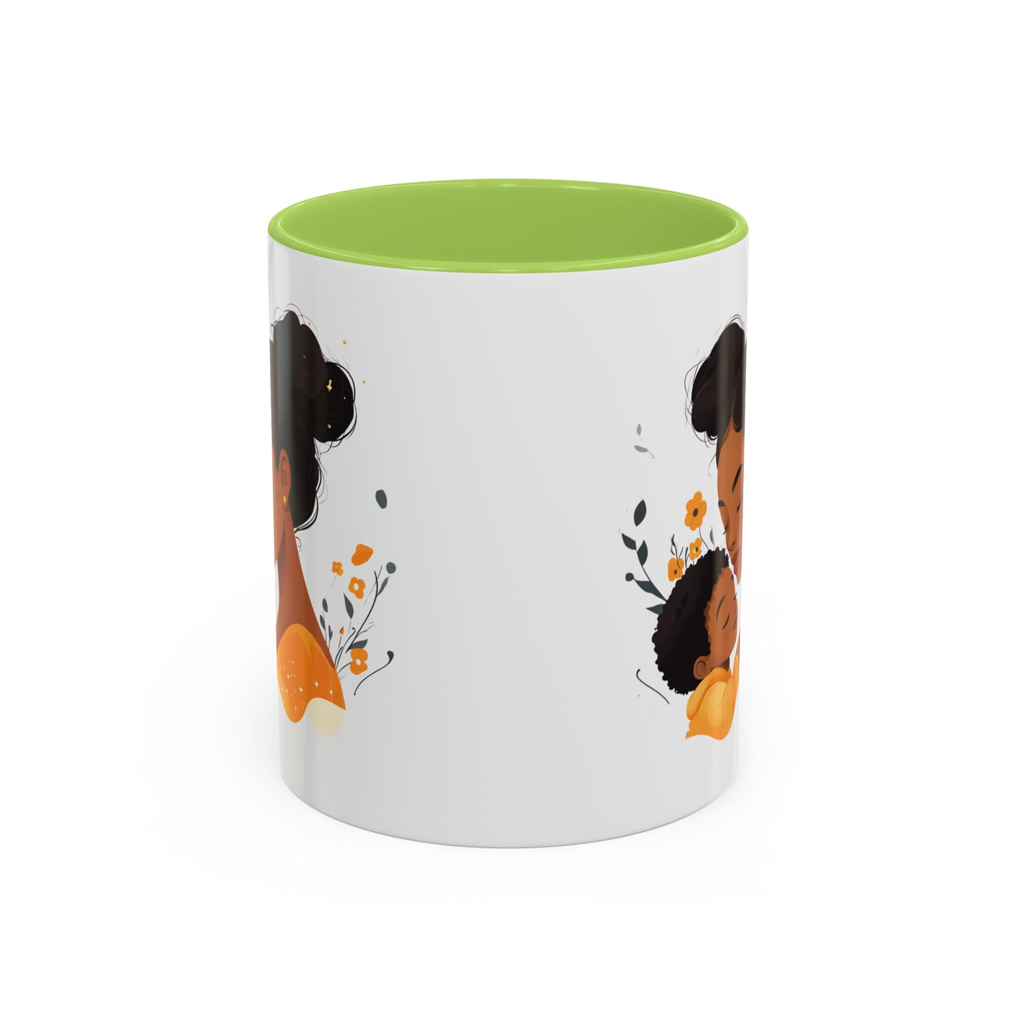 Mother and Child Accent Coffee Mug, Inspirational Drinkware, Gift for Mothers Day, Cute Family Mug, Cozy Coffee Cup, Loving Bond Mug