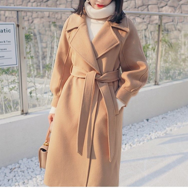Autumn And Winter Woolen Coat Women's Korean-style Thickened Cinched Store Hive UNIjuntos