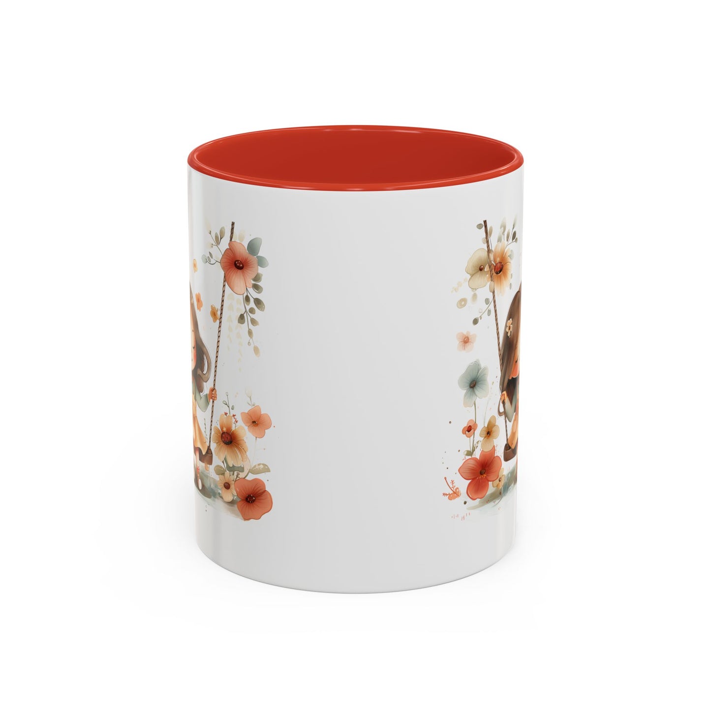 Floral Swing Coffee Mug - Whimsical Flower Design, Cute Gift for Tea Lovers, Boho Kitchen Decor, Birthday, Mother's Day