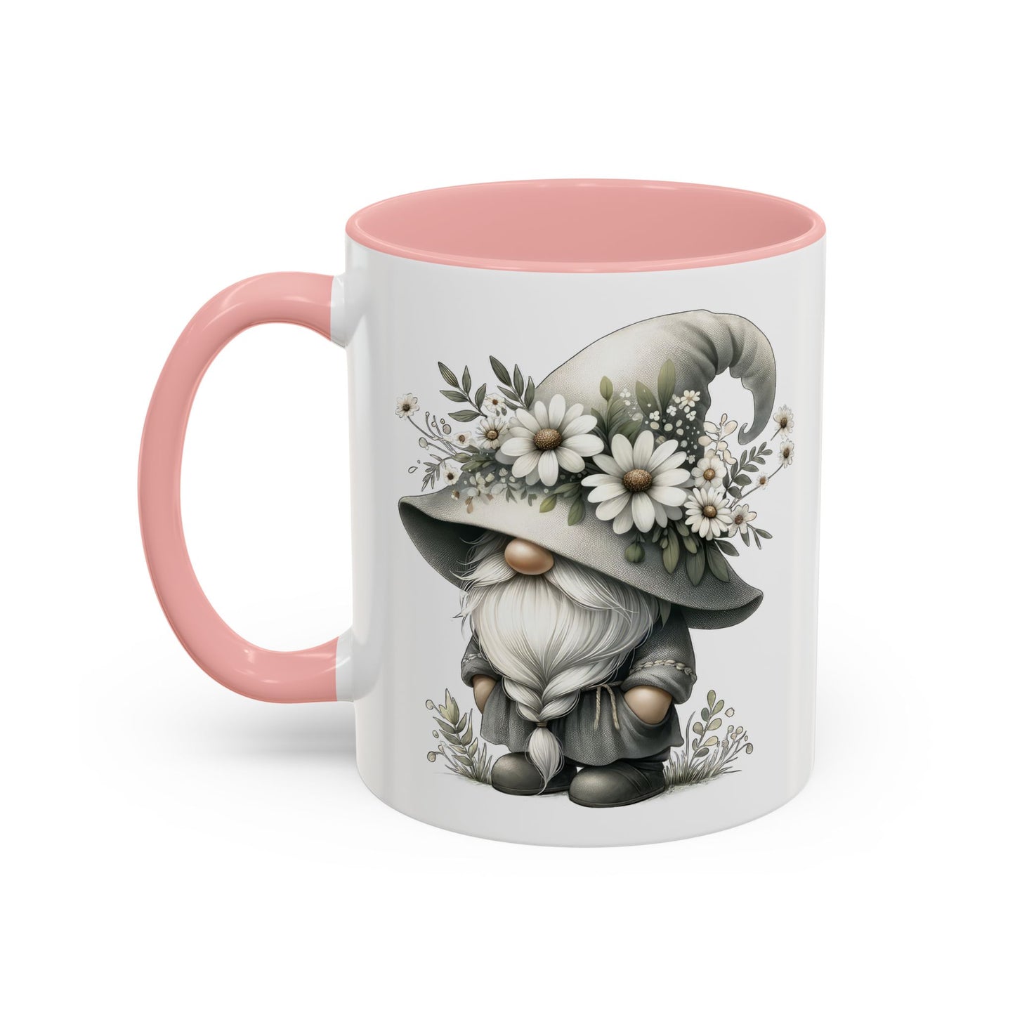 Whimsical Gnome Coffee Mug, Cute Floral Mug, Gift for Garden Lovers, Accent Mug for Coffee, Tea, and Hot Cocoa
